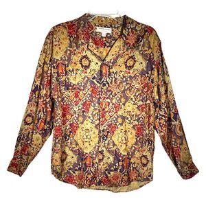 Guess Jeans Paisley Button‎ Down Shirt L Long Sleeve